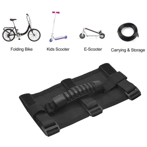 2Pcs Portable Black Carry Handle Straps for Scooter Durable Nylon Belt