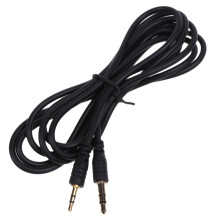 Cable estéreo para auriculares de 3,5 mm macho a macho, color negro, 1,5 m