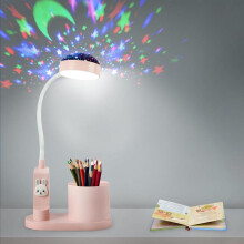Lampe de bureau enfant Himmel, lampe de chevet avec porte-stylo, LED Ă couleurs changeantes