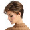 Pixie-Cut-Perücke, dunkelbraun mit blonden Strähnen, synthetisch 4