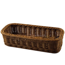 Panier à couverts en rotin synthétique marron 28 x 11 x 7 cm