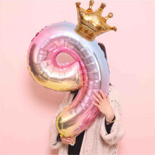 Ballon chiffre rose en aluminium de 81 cm (32 pouces)