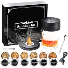 Kit de fumoir à whisky électrique rechargeable avec 6 copeaux de bois
