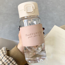 Transparente Kunststoff-Wasserflasche mit Strohhalm – auslaufsicher, 6,5x