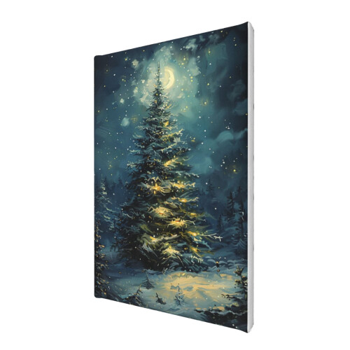 Weihnachtsbaum-Leinwandbild „Sternennacht“, 20 x 30 cm 1