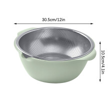 Ensemble passoire et bol mélangeur en acier inoxydable de 30 cm (12 pouces) - 2 pièces