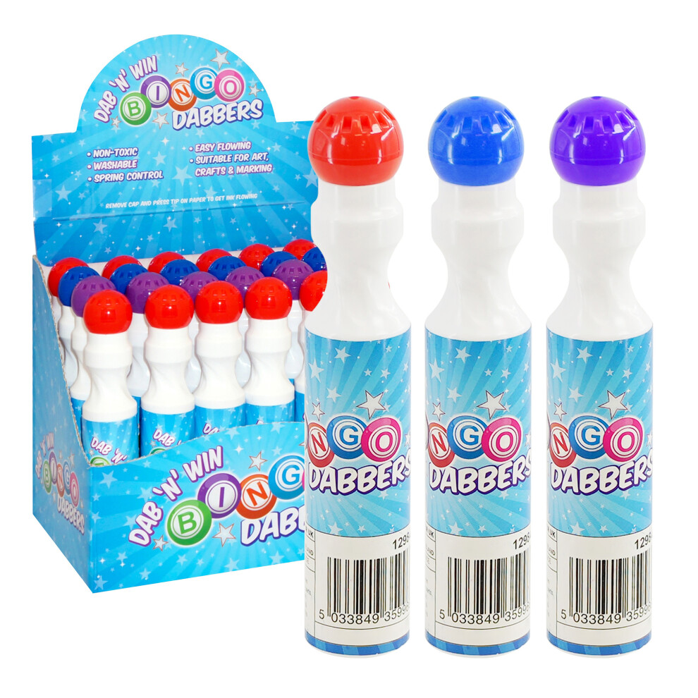 The Magic Toy Shop (Set Of 24) Bingo Dabbers Marker Pen Easy Grip Washable Dot Pen For Kids Family Games