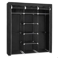 Armoire de rangement penderie noir 175 x 150 x 45 cm