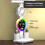 Folding LED desk lamp with clock, temperature display, fan and pen holder, adjustable brightness 3