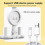 Folding LED desk lamp with clock, temperature display, fan and pen holder, adjustable brightness 5