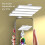 Folding LED desk lamp with clock, temperature display, fan and pen holder, adjustable brightness 6
