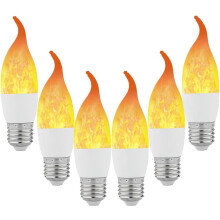 Lot de 6 ampoules LED E26 Ă effet flamme, 3 modes, blanc chaud