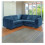Furniture 786 Jumbo Cord Full Back 2c2 Corner Sofa Marine Blue 1