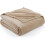 Fleece plaid 40x60 inch, licht camelkleurig 1