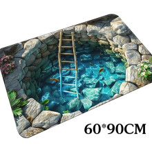 Tapete de Banho com Ilusão Óptica 3D, 60x90cm, Antiderrapante