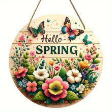 Panou de bun venit din lemn cu design floral