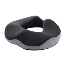 Almofada de espuma viscoelástica para o cóccix, ideal para gestantes e pessoas com hemorroidas.