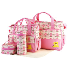 Conjunto de 5 peças para bolsa de fraldas com trocador.