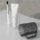 Glacier-patterned mouthwash cup (2 pieces) - Clear toothbrush cup - Wave-effect cup - Cup for 4