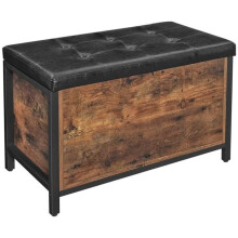 Banc de rangement siège rembourré bout de lit pour couloir chambre salon en métal style industriel 80 x 40