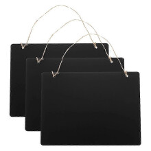 3pcs Small Chalkboard Message Board Hanging Chalkboard Sign Wooden Double Sided Chalkboard Signs with Rope