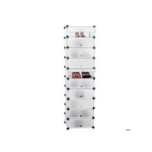 Armoire étagère rangement montage simple système enfichable 10 compartiments blanc 2012057