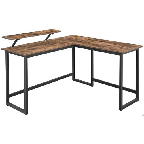 Bureau en forme de L table d’angle avec support d’écran pour étudier jouer travailler gain