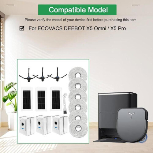 Compatível com o kit de acessórios INF para Ecovacs Deebot X5 Omni e X5 Pro. 1