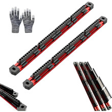 Pro-serie aluminium magnetische bitrail, 40 sleuven 1/4" zeskant