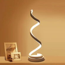 Lampe de table LED spirale 12 W à intensité variable, lampe de chevet incurvée à lumière douce