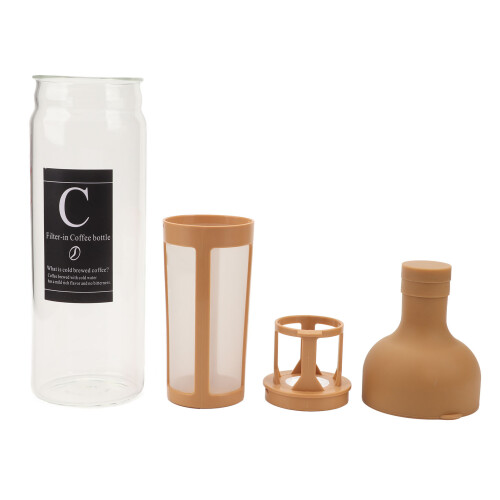1000 ml glasflaska för kallbryggt kaffe med filter