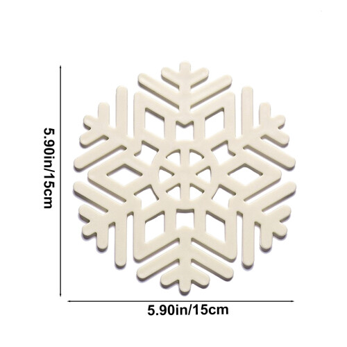 Snowflake Dining Table Mats Heat Insulating Geometric 4-Pack 2