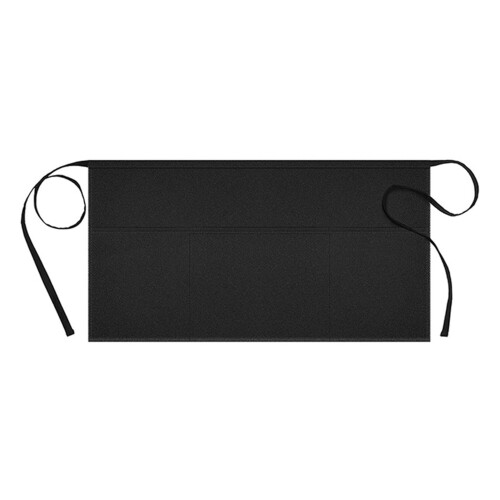 Homerr black polyester half apron with large pockets and 1