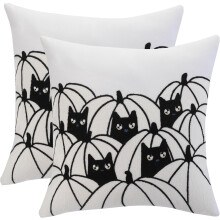 Housses de coussin NestE Citrouille et Chat 45 x 45 cm (lot de 2)