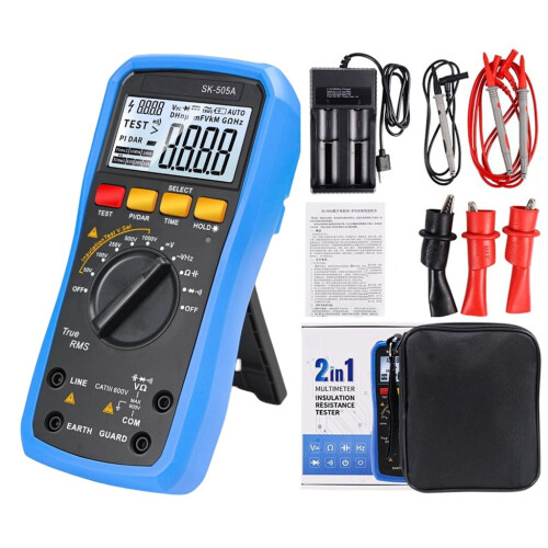 Digitalt megohmmeter og voltmeter til isolationsmodstand