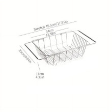 Égouttoir d'évier réglable et extensible (1 pièce)