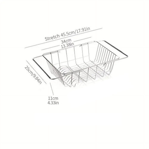Égouttoir d'évier réglable et extensible (1 pièce)