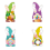 Semn de Paște din lemn cu iepuraș Gnome, 12,7 cm, pachet de 4 1
