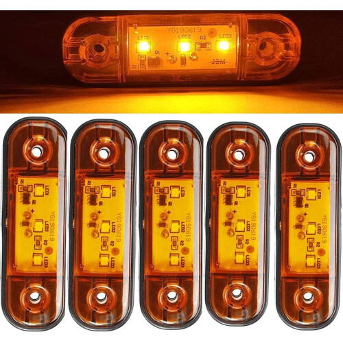 Sidomarkeringsljus 12V/24V IP65 10 st