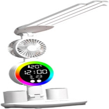 Lampe de bureau pour enfants, lampe de lecture et de chevet, polyvalente, réglable, veilleuse et ventilateur