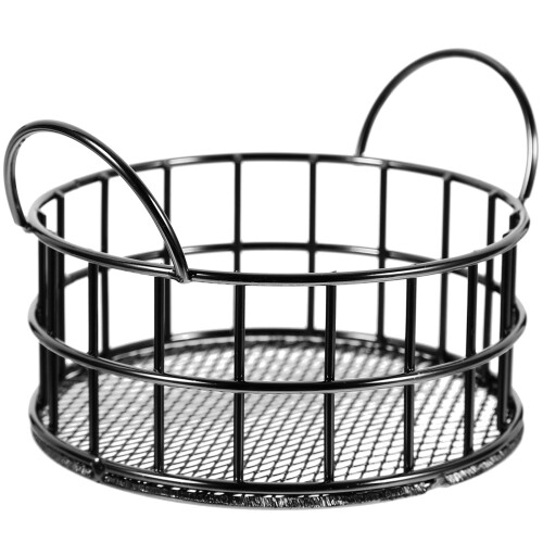 Black Iron Wire Desk Basket 10x10x7cm