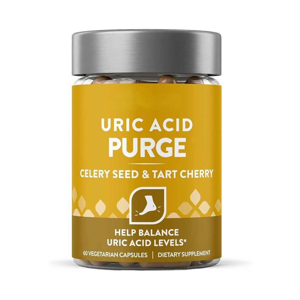 (3pcs) 3 bottles Purge Uric Acid Flush-Uric Acid Support for Joints & Mobility with Celery Seed,Tart Cherry-60Vegetarian Capsules