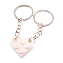 Set di portachiavi di coppia con design a cuore, portachiavi coordinati dolci, portachiavi squisiti e pratici in ABS e metallo, ad incastro, regalo