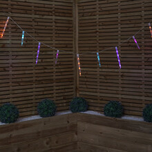 6.9m Icicle Christmas Chaser Lights with 72 Rainbow LEDs