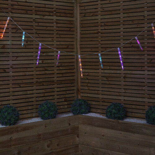 Samuel Alexander 6.9m Icicle Christmas Chaser Lights with 72 Rainbow LEDs