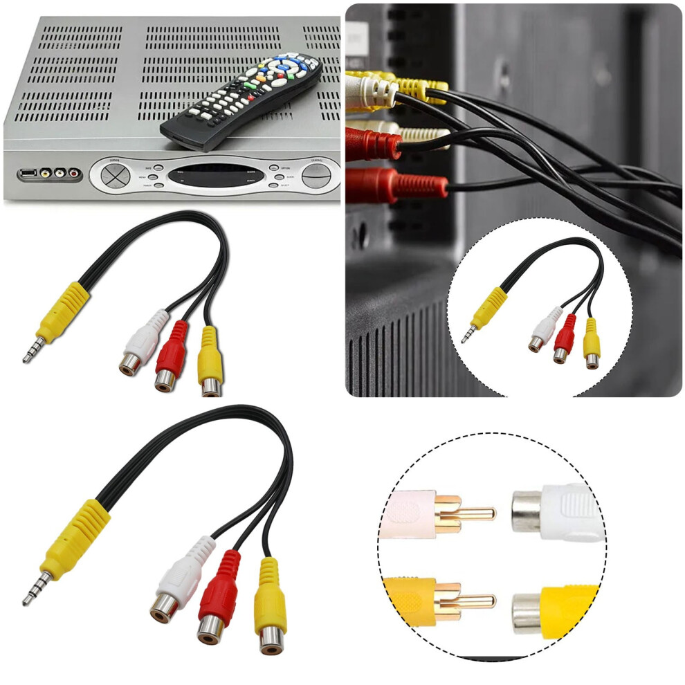 Rca To 3.5Mm Av Adapter () Red/White/Yellow 9058772291264