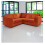 Furniture 786 Hannah Jumbo Cord Full Back 2c2 Corner Sofa Orange 1