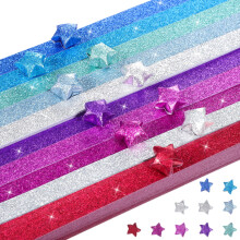 1040 bandes de papier origami pailleté pour la confection d'étoiles