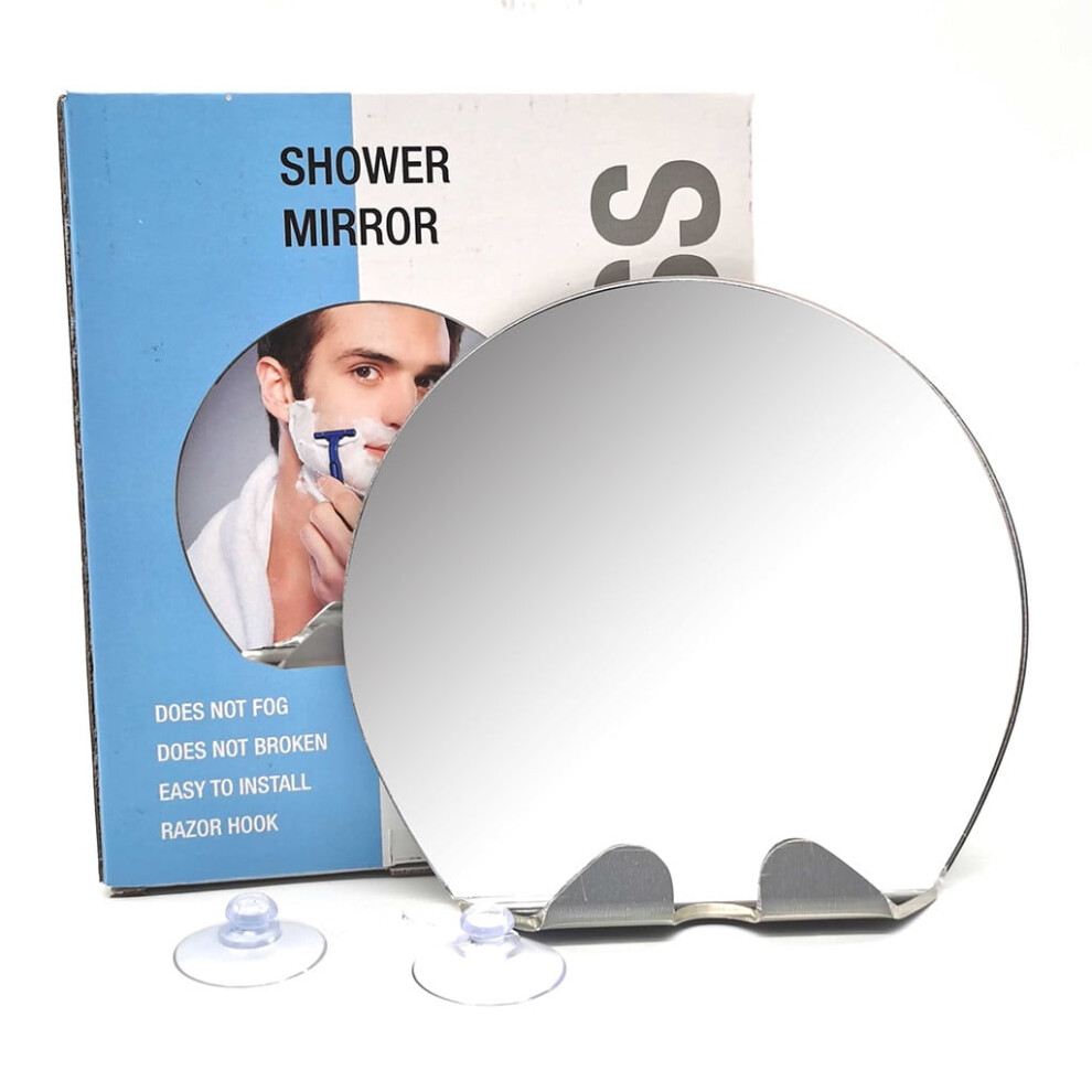 Anti-Fog Round Shower Mirror with Suction Cups