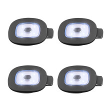 Nabíjateľné USB LED svetlo na klobúk – 4 kusy, 3 stupne jasu